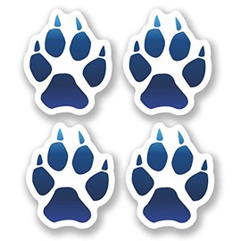 4 x 6cm Wolf Paw Print Vinyl Sticker Decal Laptop Car Bike Animal Wild Dog #6477 (5cm Wide x 6cm Tall)