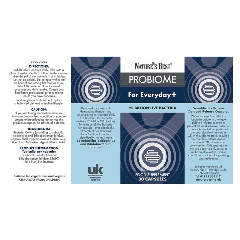 Nature’s Best ProBiome Everyday+ - 25 Billion Live Bacteria -