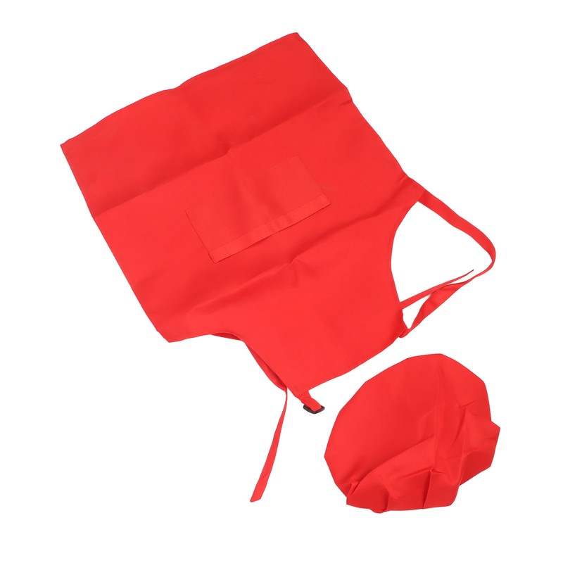 3 Set Kids Apron and Chef Hat Red Black White