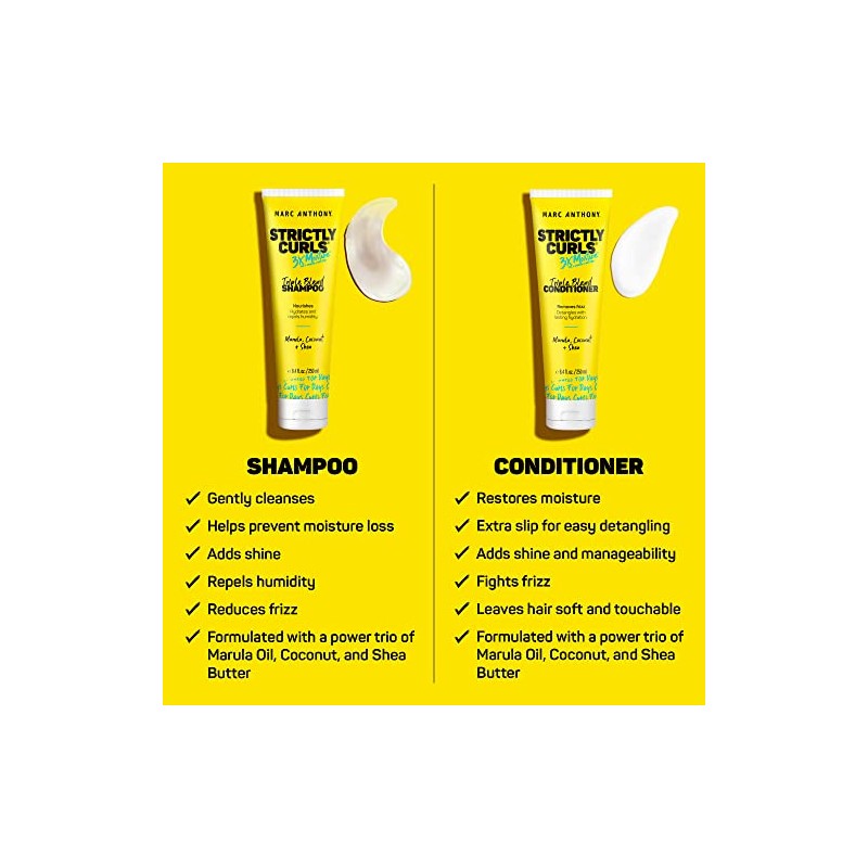 Marc Anthony Strictly Curls 3x Champú y acondicionador humectante profundo