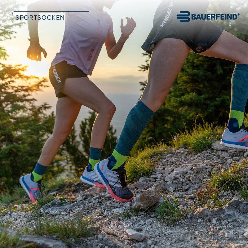 BAUERFEIND Trail Run Mid Cut Socks, Sunrise Peach