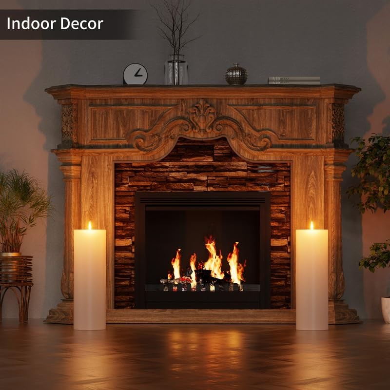 BUTHY 12" x 4" Large Outdoor Candle with Timer Waterproof