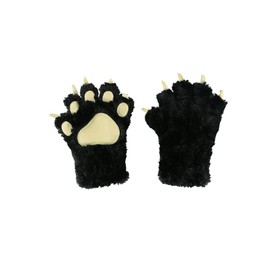 Lazy One Animal Paw Mittens for Adults and Kids, Bear, Costumes (Black Bear, Large)