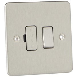 Knightsbridge FP6300BC FPAV6300BC Flat Plate 13A Switched Fused Spur Unit-Brushed Chrome