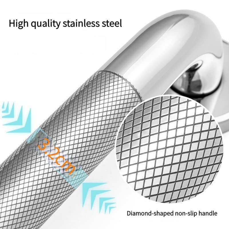12inch/30cm Anti Slip Shower Wall Grab Bar Handle, Knurled Stainless