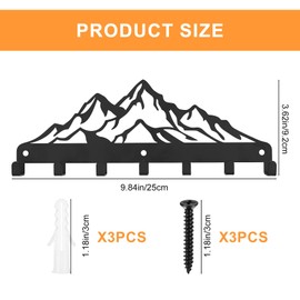 Xingwenhao Key Hook, Home Key Holder, Key Holder, Key Ring Wall, Black Key Rack with 7 Hooks, Metal Key Rack for Home Wall Hooks, Key Decoration (Schneeberg)