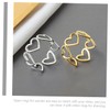 FOMIYES Versatile Aesthetic Rings 2pcs Open Heart Rings for Women