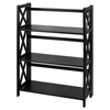 Casual Home Casual Home Montego 3-Shelf Folding Bookcase, Black