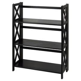 Casual Home Casual Home Montego 3-Shelf Folding Bookcase, Black