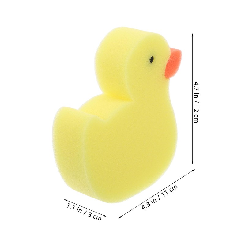 TOYANDONA Pack of 4 Small Yellow Duck Bath Brush Bath