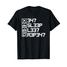 Eat Sleep Leet Repeat Funny Leetcode L33T 1337 Elite Hacker T-Shirt