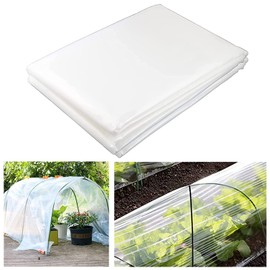 PALUDO 2 x 3 m Extra Thick Polyethylene Film Transparent Greenhouse Film Plastic Film Dust Protection Film Tear-Resistant Garden Film Made of Polyethylene for Gardening Greenhouse Polytunnel (250 Mu /