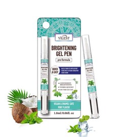 Yilest Teeth Whitening Pen 0.06 fl oz Hydrogen Peroxide Whitening Gel Pen 20 Uses Vegan & Gentle on Teeth Pro Formula Oral
