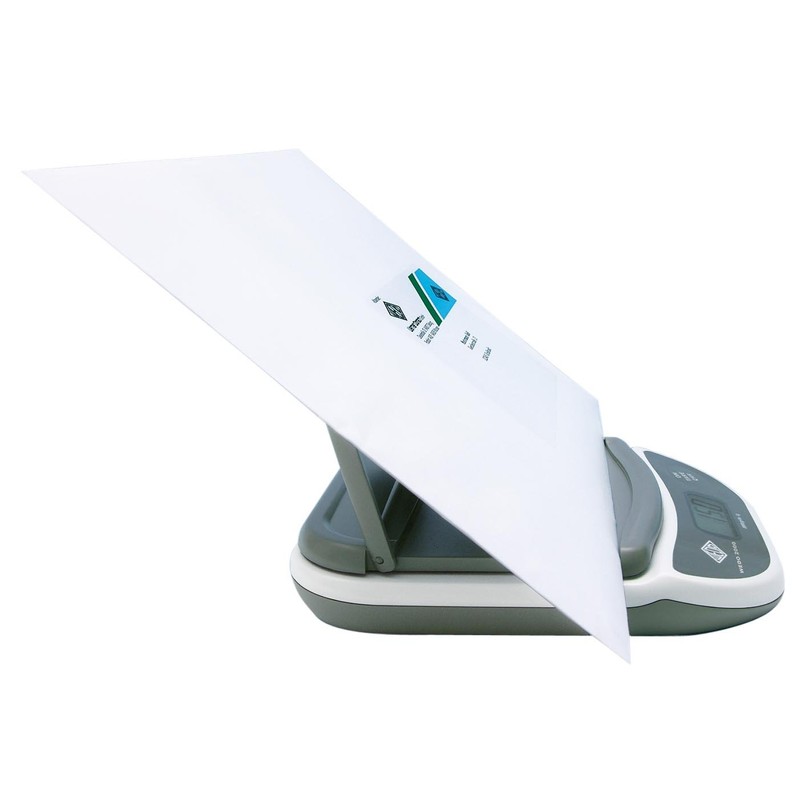 Wedo 502000 Elektronische Brief- und Päckchenwaage (mit Klappteller 2000g/1g) weiss/grau