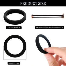 100 Pcs Black Hair Bands, No Damage Soft Elastic Hair Ties and Hair Bobbles, Strong Seamless Ponytail Holders for Thick and Curly Hair,Hair Accessories for Women,Hair Bands for Women.