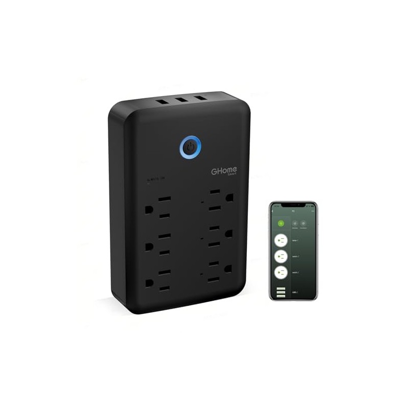 GHome - Extensor de Enchufe Inteligente, Cargador de Pared USB