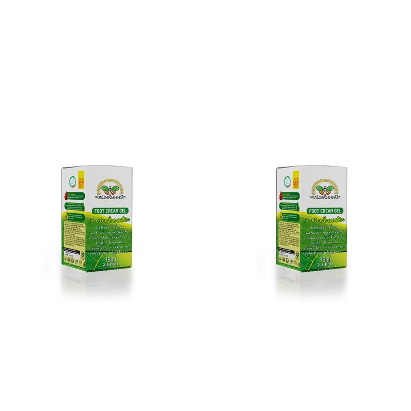 VARICOBOOSTER Gel Foot Cream 2 x 75ml Over 25 Carefully