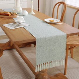 COMFEELING Camino de mesa costero azul de 13 x 90 pulgadas, rústico, estilo bohemio, para comedor náutico, mesa de centro