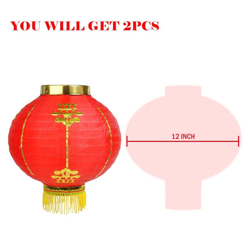 Luxtea Red Paper Lanterns Hanging Decorations for Chinese Spring Festival
