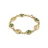 Gold Plated Claddagh and 7 Shamrock Bracelet-Made in Ireland