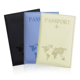 YMTWSRY Pack of 3 Passport Covers, Passport Wallet Cover, Leather Passport Case, Wear-resistant Passport Protective Covers for Passports, Credit Cards, Colourful, passport covers