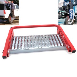 HASkulle Adjustable Heavy Duty Tire Step ‎Truck Tire Service Step - Fits Any Vehicle, Pickup Truck, SUV, and RV - Service Wheel Step-Up with Non-Slip Steel Surface - Folds for Easy Storage