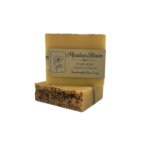 HUNTER CATTLE CO. EST'D 2004 HC Meadow Bloom Tallow Bar Soap - Coffee & Turmeric Single Pack - Made with All Natural 100% Grass Fed Tallow Handmade Soap Bar - Great for Face or Body Soap