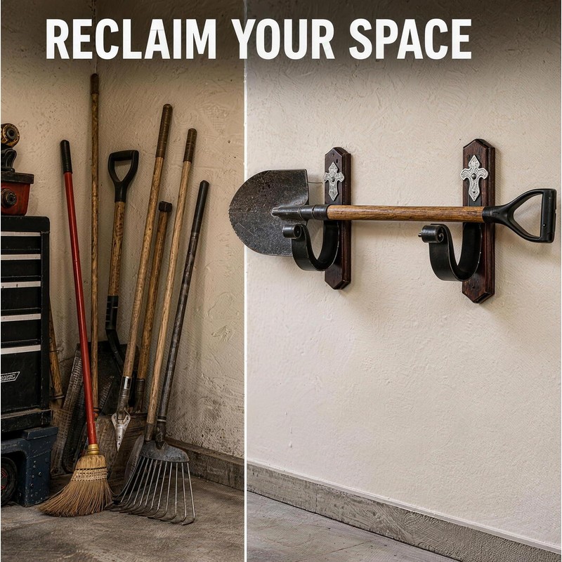 Wooden Tool Holder for Wall, Vertical Long Instrument Hangers Wall