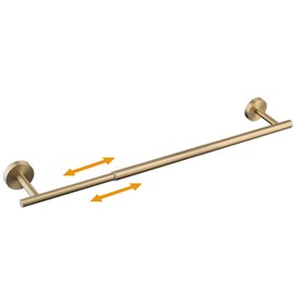 LUNLIDA Towel Rack Glod, Adjustable 17 to 30 Inch Bathroom Towel Racks for Bathroom Accessories, SUS304 Stainless Steel Bath Towel Rack, Modern Style Towel Bar, Wall Mount with Screws Towel Bar Rod.