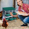Chicken Nesting Box，Green 6 Hole Chicken Laying Box with Bracket,