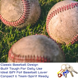 Aavedge Baseball Keychain, Blue Baseball Keychain For Boys, Men, Women, Girls, Players & Team Spirit. Premium Enamel Durable Sports Keychains with Bat, Shoe, Helmet & Glove Key Charm.