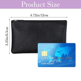 2 Pack Leather Zipper Coin Purse Small Pouch Change Purse Coin Bag Coin Pouch with Zipper for Men Women Coin Purse for Women PU Leather Coin Purse Pouch(Black)