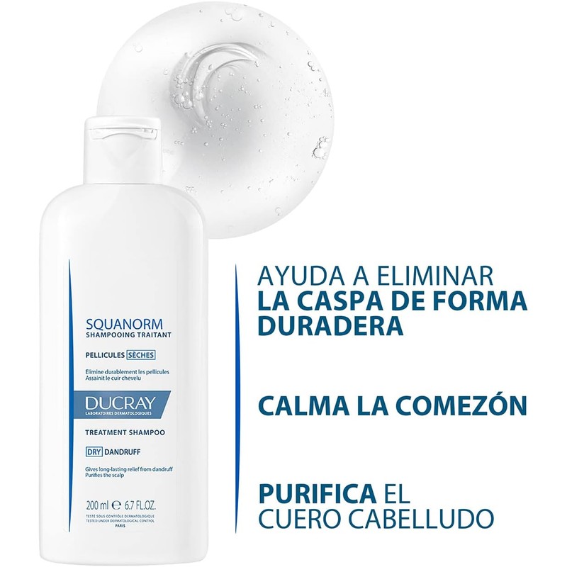 Ducray Squanorm, Shampoo Anticaspa, Caspa Seca, 200ml
