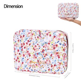 Angelina's Palace Large Jewelry Organizer Case Bridesmaid Gifts Vegan Leather Waterproof Travel Jewelry Storage Bag for Necklace Earring Bracelet Ring(blossom wine)