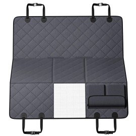 "Pet Backseat Cover Waterproof Dog Hammock for Car 54"x24" Hard Bottom Support Back Seat Extender"Compatible with: Sedan, Model: Half Cover Mat Type and 54" x 24"