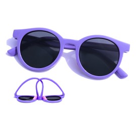 SyuAmi Children's Sunglasses, Polarized UV Protection, Non-Breakable Frame, Soft Nose Pad, 2-10 Years Old, Toddler, Kids, Girls, Boys, Elementary School Students, lavender