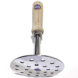 Sahishnu Online & Marketing Potato Masher, Masher for Potatoes, Bean Masher, Potato Crusher, Stainless Steel Smooth Potato Masher Ricer Presser With Wooden Handle