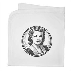 Azeeda 'Vintage Style Woman Portrait' Cotton Baby Blanket/Shawl (BY00034073)