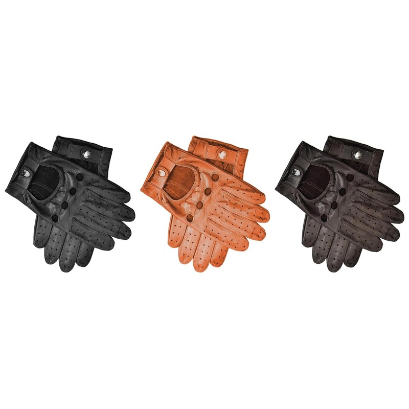 SURAWIL Mens Leather Driving Gloves Touchscreen, Unlined Thin Leather Driving