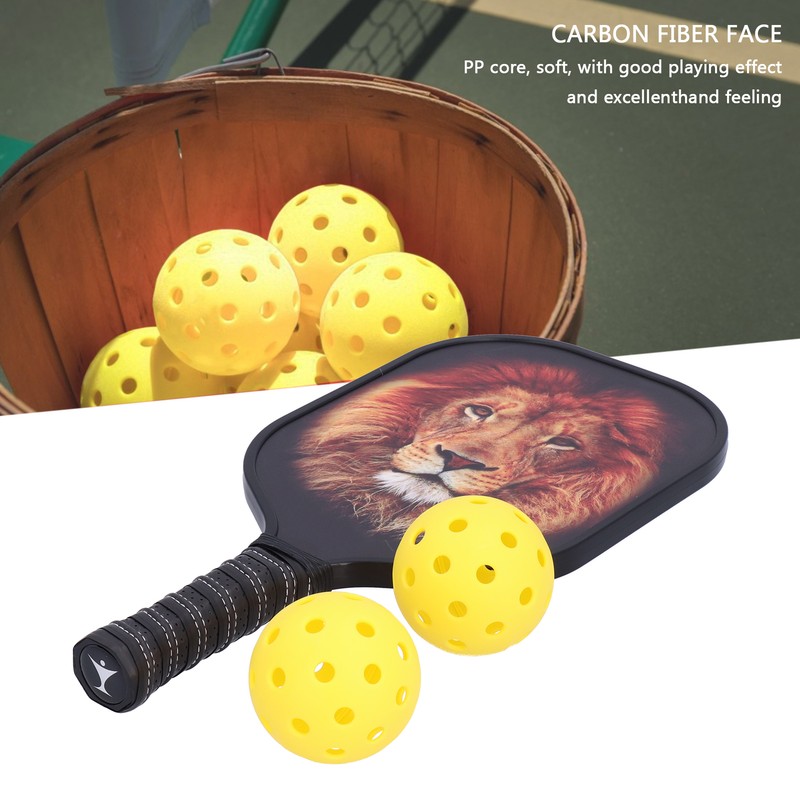 LEIJIAER Pickleball Paddle Set Carbon Fiber Face Racket with 2Pcs