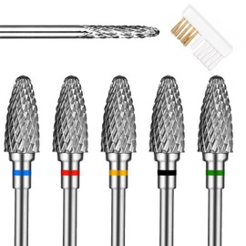 YUXIANLB 6Pcs Nail Drill Bits Set Tungsten Steel Nail Bits 1.77 Inches Diamond Cuticle Electric Nail File Nail Art Tools Sanding Bit Set Carbide Remover Bits For Manicure Pedicure Home Salon DIY Apply