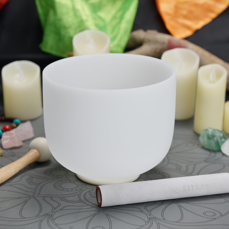 SITSANG G Note Crystal Singing Bowl Throat Chakra 8 inch