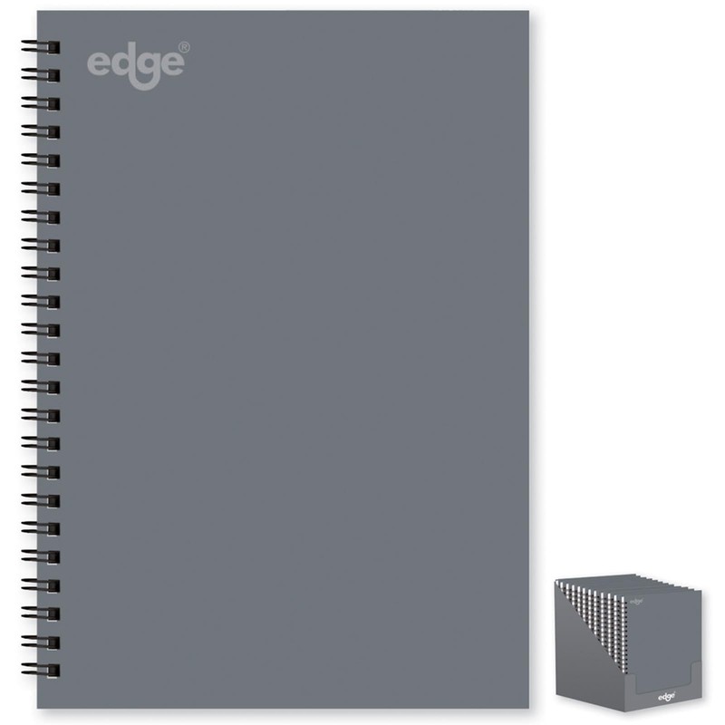 Edge A5 Grey Notebook Soft Cover Twin Wire Notepad School