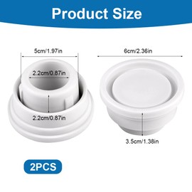 Pack of 2 White Ladder Rubber Buffers, Swimming Pool Ladder End Cap, Ladder Buffers for Swimming Pool Ladders, Pool Ladder Rubber Buffer, Swimming Pool Ladder Stopper, for Home, Safety Pool