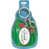 Sheepworld 47469 Key Fob Cuddled, Split Ring and Carabiner, Metal