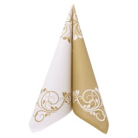 50 Napkins Ornaments 40 x 40 cm Fabric-Like Airlaid Bellissima Colour: Gold