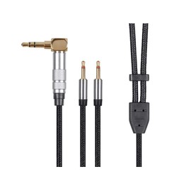 Monolith Dual 2.5mm to 3.5mm Headphone Cable - 6 Feet - Black With Braided Auxiliary Audio Cord Works With M1060, M1060C, M565, M565C Black/Silver