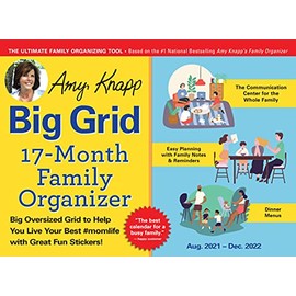 2022 Amy Knapp's Big Grid Family Organizer Wall Calendar: 17-Month Giant Fridge Calendar for Mom with Stickers (Amy Knapp's Plan Your Life Calendars)