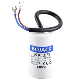 BOJACK 20 uF 450 V CA 20 MFD CBB60 Cable Cilindro de plomo Motor Run SH Condensador