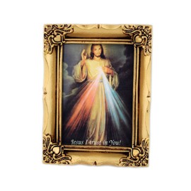 Beautiful Framed Divine Mercy Print - 4.5" x 3.5"